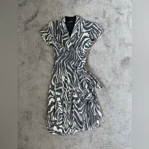 Jones New York Faux Wrap Silk MIDI Dress